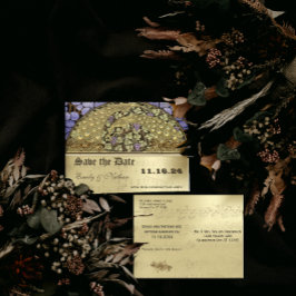 Vingård Art Nouveau Påfågel Fåglar Spara Datum Meddelande Vykort