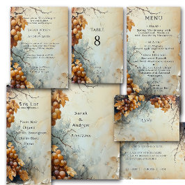 Vingård Bröllop Elegant Akvarell Pappersservett