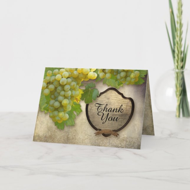 Vingård Chardonnay Gröna druvor Eleganta vinstocka Tack Kort (Framsida)