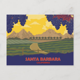 Vingård i Santa Barbara, Kalifornien Vykort