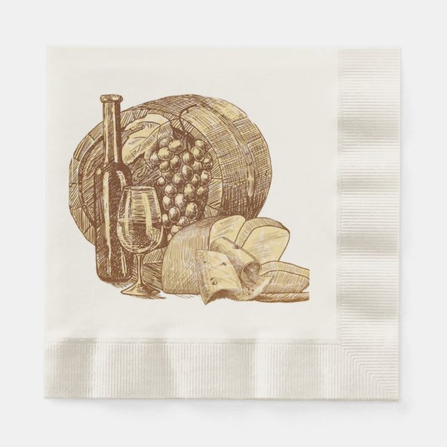 Vingård Vinodling Druvvin  Pappersservett (Framsidan)