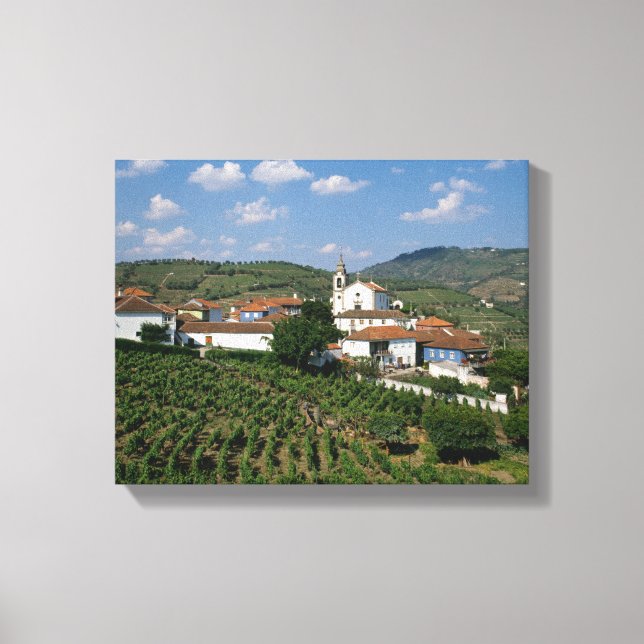 Vingårdar, byn San Miguel, Douro Canvastryck (Framsida)