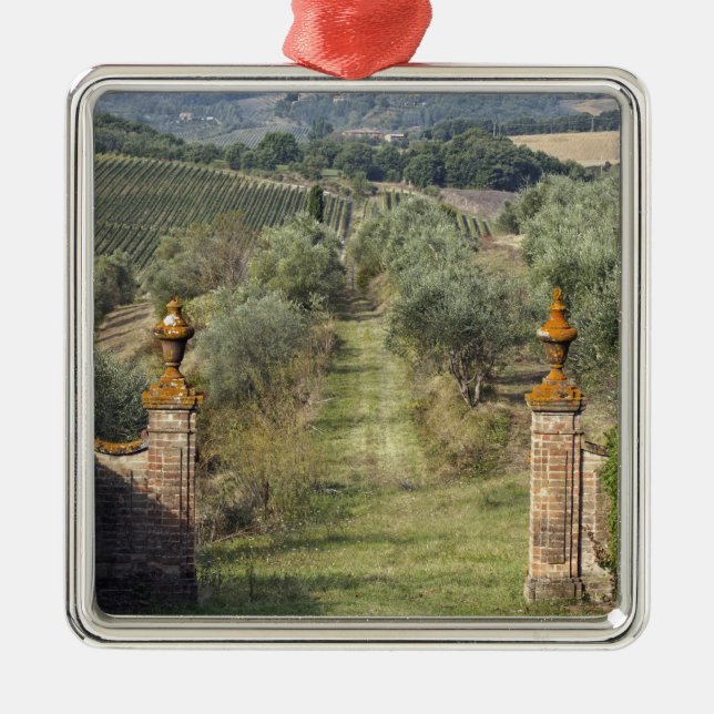 Vingårdar, Toscana, Italien Julgransprydnad Metall (Framsidan)