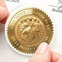 Vingårds vinstock smakprov Custom 3D folie Guld