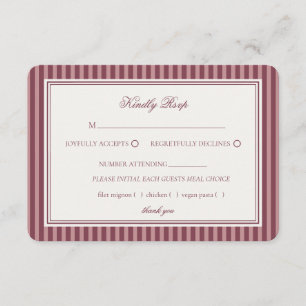 Vingårdsklubben Old Money Randig Bröllops-RSVP Tilläggskort
