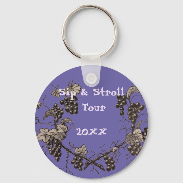 Vingårdstur Sip & Stroll Tjejveckosouvenir Nyckelring (Framsida)
