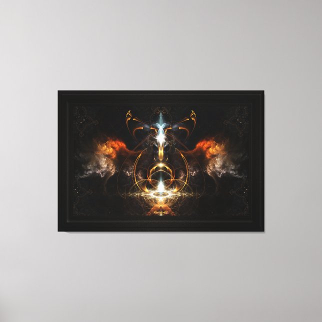 Vingarna av Fire Fractal Art av Xzendor 7 Canvastryck (Framsida)