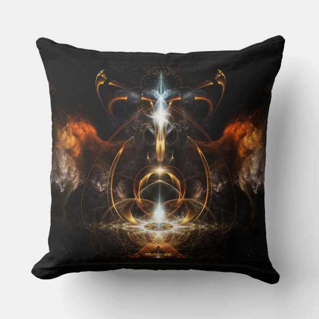 Vingarna av Fire Fractal Art av Xzendor 7 Kudde (Framsida)