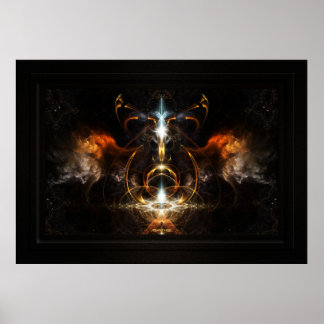 Vingarna av Fire Fractal Art av Xzendor 7 Poster