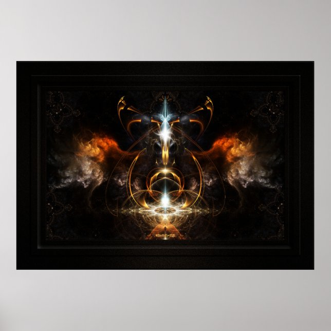 Vingarna av Fire Fractal Art av Xzendor 7 Poster (Framsidan)