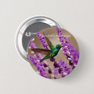Vingarna av tro Gnistrande violettörad kolibri Knapp