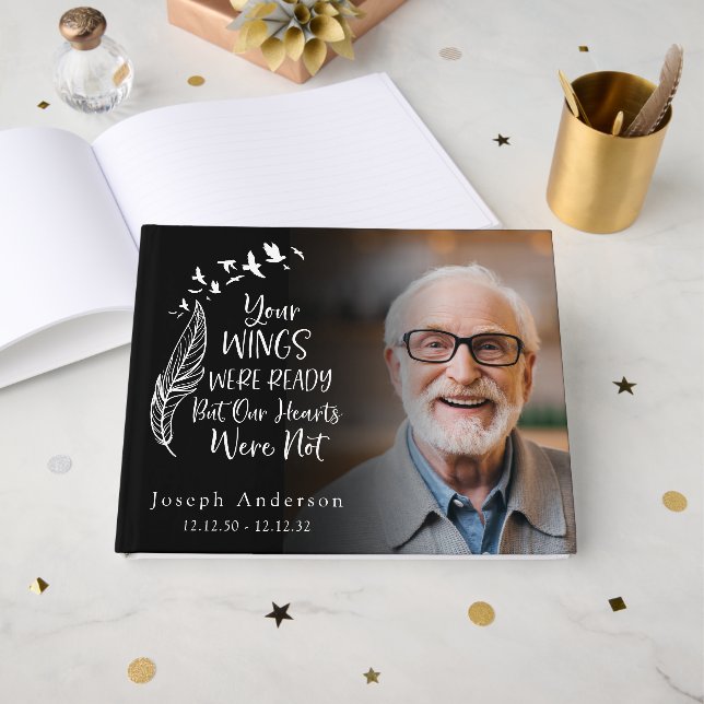 Vingarna var Redots fotominnesfunktion Gästböcker (Framsida Öppen)