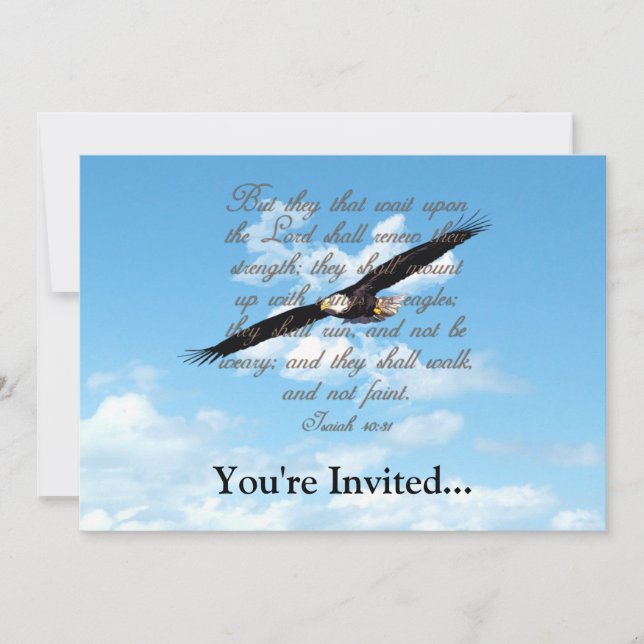 Vinge as Eagles, Isaiah 40:31 Christian Bible Inbjudningar (Framsida)