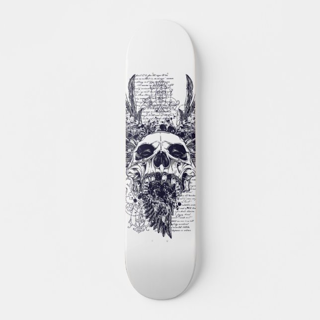 Vinge av dödsskateboard-tatuering skateboard bräda 20,5 cm (Framsida)