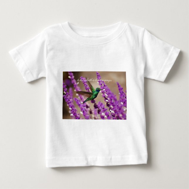 Vinge av Faith Sparkling Violet-öron Hummingbird T-shirt (Framsida)