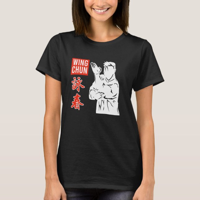Vinge Chun Chinese Shaolin Master China Vinge Tsun T Shirt (Framsida)