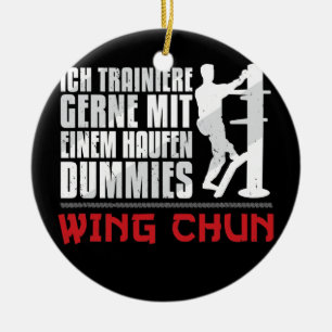 Vinge Chun Holzpuppe Haufen Dummies Martial Arts Julgransprydnad Keramik