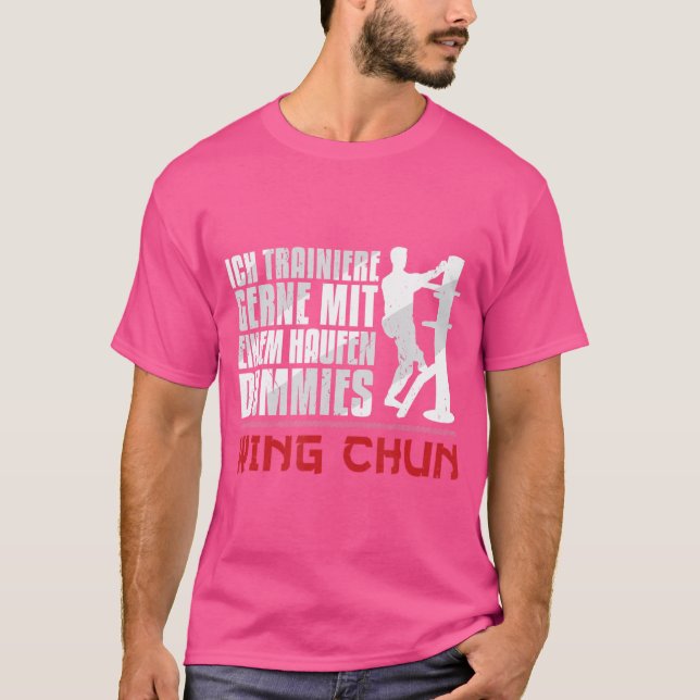 Vinge Chun Holzpuppe Haufen Dummies Martial Arts K T Shirt (Framsida)