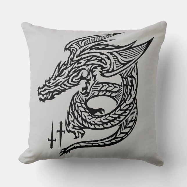 Vinge Dragon Klass A Cotton Dekorativ kudde 20 x 2 (Framsida)