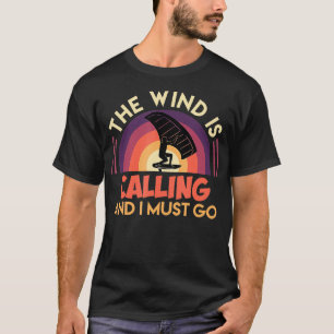 Vinge Foil säger att Vinden kallar Vinge Surfa Win T Shirt