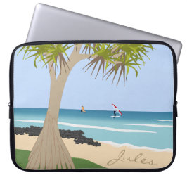 Vinge Foil Surfers Pandanus Träd vid Beach add Nam Laptop Fodral
