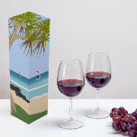 Vinge Foil Surfers Pandanus Träd vid stranden Presentask För Vinflaska<br><div class="desc">Denna utformning ger lugn strandvibes med tanke på vinge foliesurfare under Pandanus träd.</div>