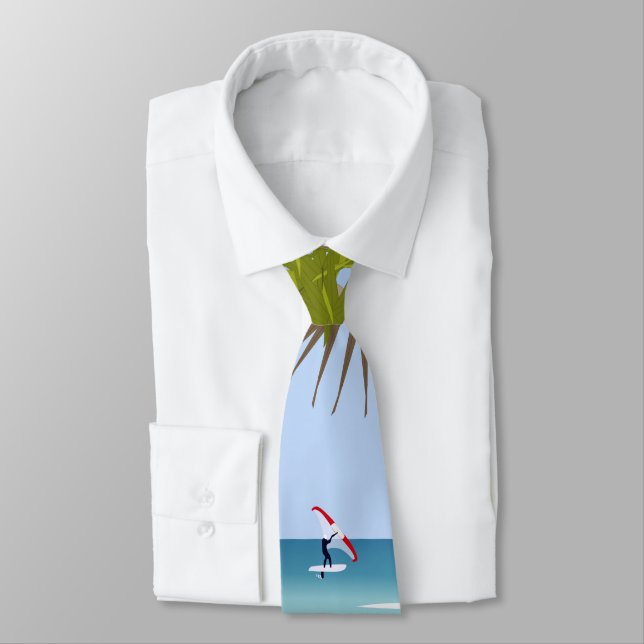 Vinge Foil Surfers Pandanus Träd vid stranden Slips (Bunden)