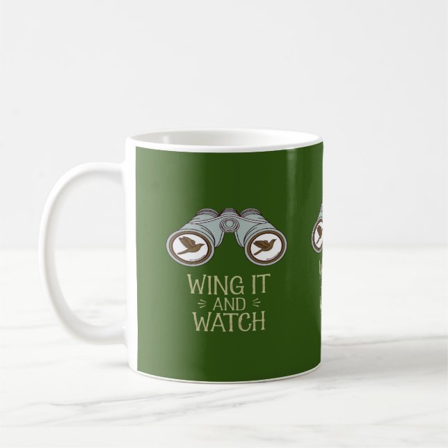 Vinge IT och Fågelskådning Natur Äventyr Kaffemugg (Vänster)