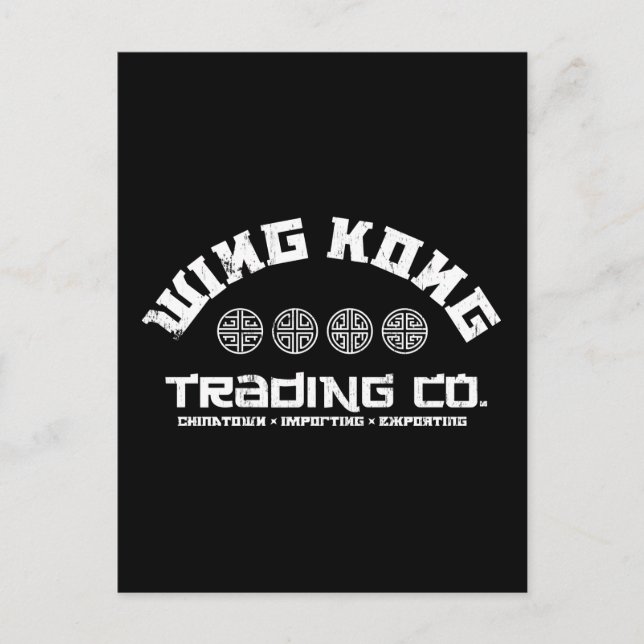 vinge kong trading co. big problem i liten china vykort (Framsida)