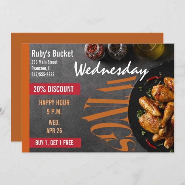 vinge kvällsinbjudan inbjudningar (Fram/baksida)