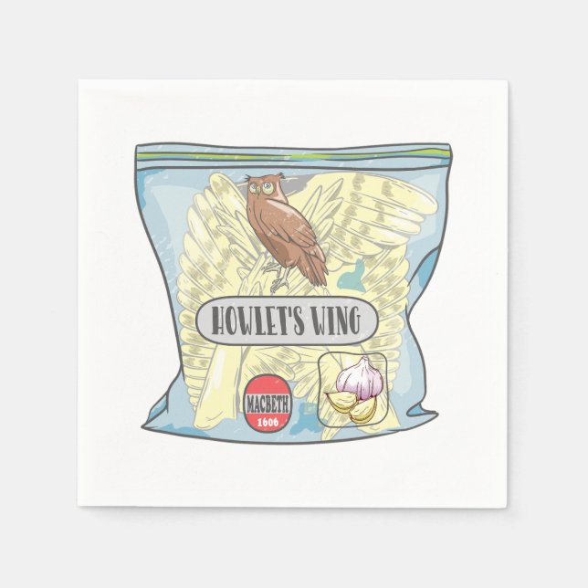 VINGE Macbeth-häxor stavas. Pappersservett (Framsidan)