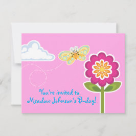 Vinge-Nutz™_Butterfly_Söt & roligt Födelsedagsfest Inbjudningar