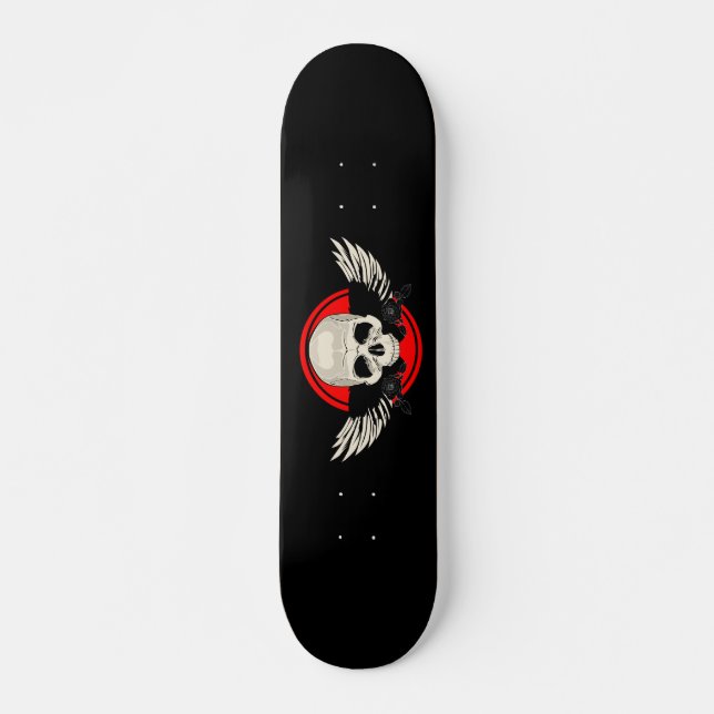 Vinge Skull - RED Mini Skateboard Bräda 18,5 Cm (Framsida)
