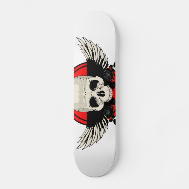 Vinge Skull - RED Old School Skateboard Bräda 18 Cm (Framsida)