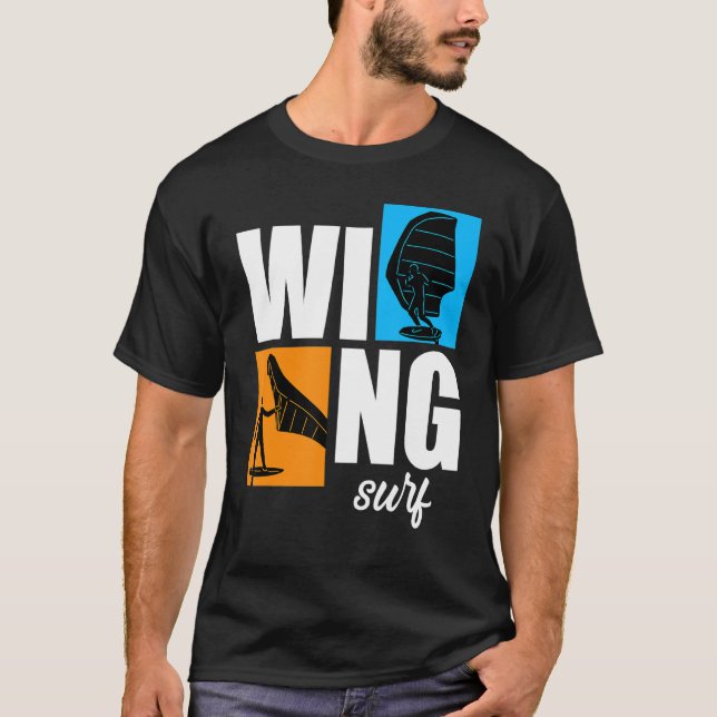 Vinge Surfa Wingfoil Wingsurf Retro T Shirt (Framsida)