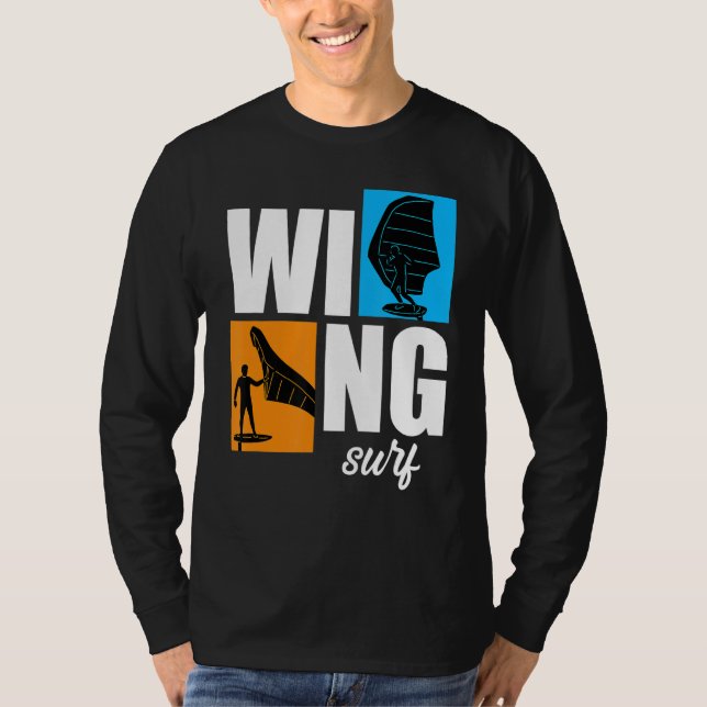 Vinge Surfa Wingfoil Wingsurf Retro T Shirt (Framsida)