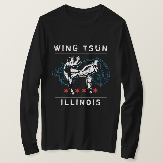 Vinge Tsun Illinois - Vågrät Line T Shirt (Design framsida)