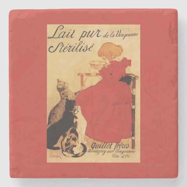 Vingeanne mjölkflicka med katter stenunderlägg (Framsidan)