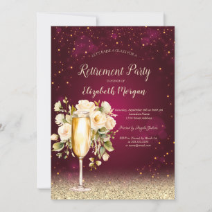 Vinglas Guld Bokeh Vita Rosor Röda Pension Inbjudningar