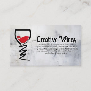 Vinglas Kreativt Illustrativt Logotyp Visitkort