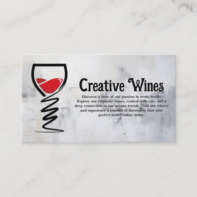Vinglas Kreativt Illustrativt Logotyp  Visitkort (Framsida)