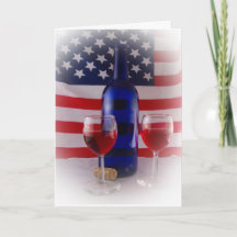 Vinglas Med Flaskor Patriotiska