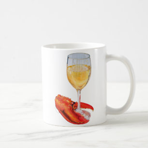 Vinglas och hummerklor kaffemugg