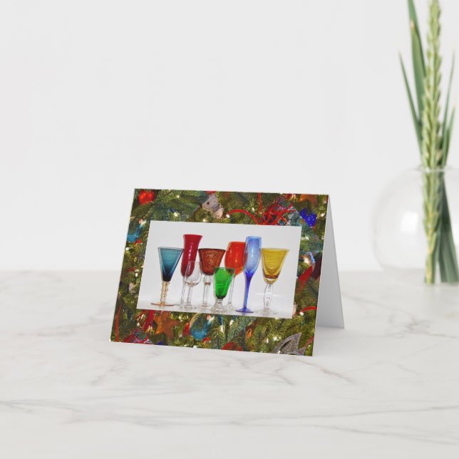 Vinglas Välkomstkort Helgkort (Framsida)