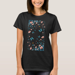 Vingsam Viskning Midnat Blomning Flyg Fjäril T Shirt