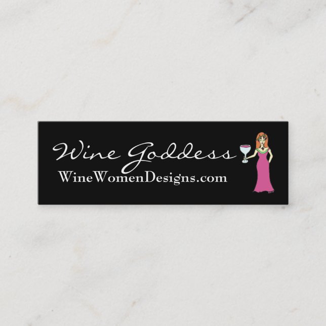 Vingudinnan, WineWomenDesigns.com profilerar Mini Visitkort (Framsida)