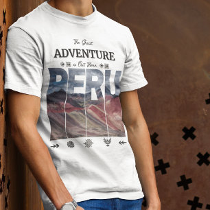 Vinicunca Peru 7 Färg Mountain, Andes, Inca T Shirt