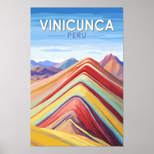 Vinicunca Peru Resa Konst Vintage Poster