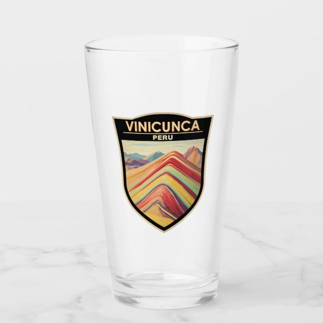 Vinicunca Peru Travel Art Vintage Glaskopp (Framsida)