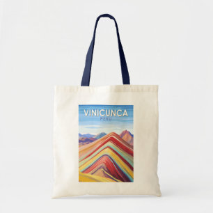 Vinicunca Peru Travel Art Vintage Tygkasse